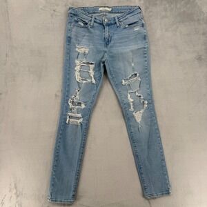 Levi's 711 Skinny Jeans Women's Size 29 Light Wash Ripped Distressed‎